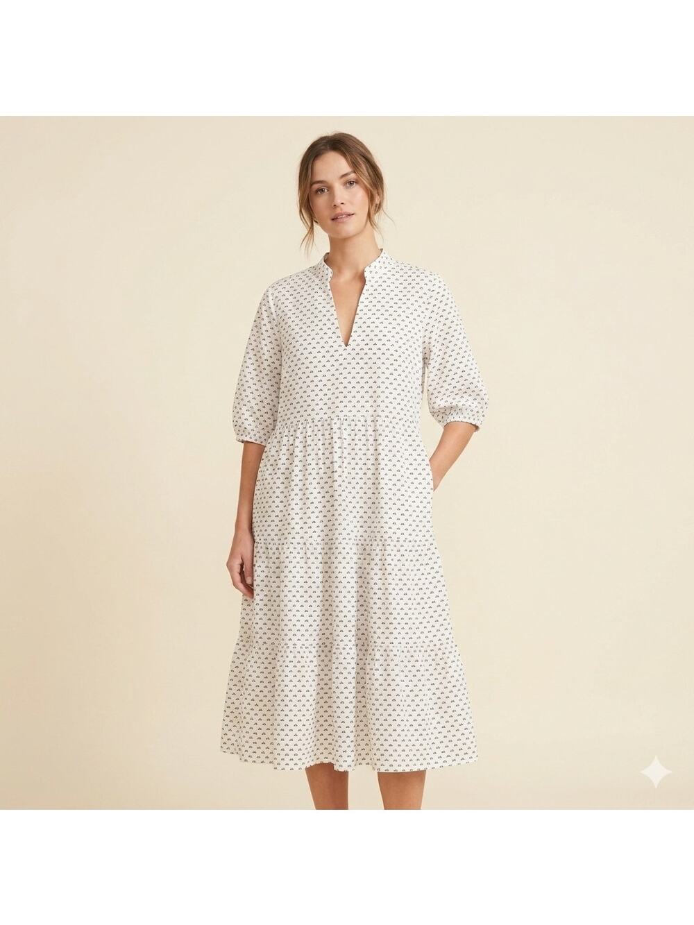 333-Wayward Fancies Lined Cotton Scooter Dress No Size Tag / PTP 27"